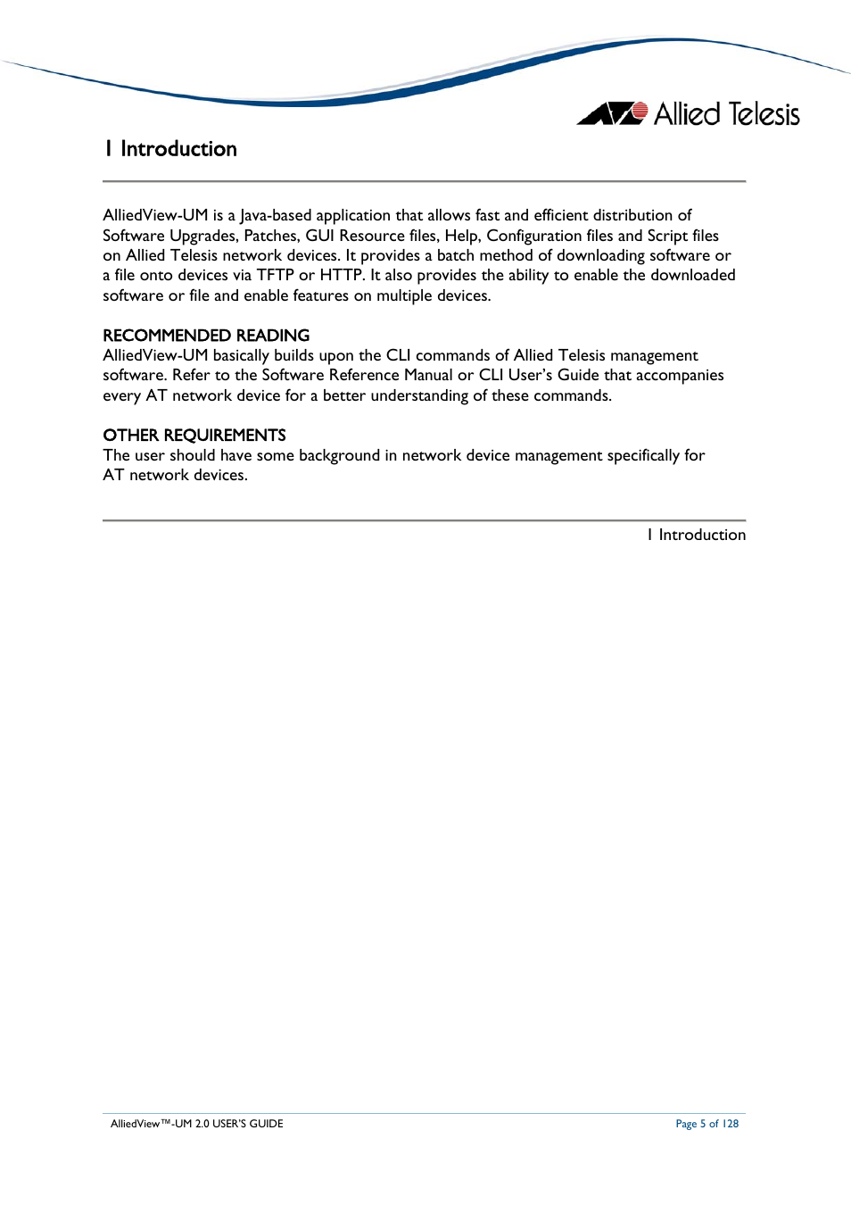 1 introduction | Allied Telesis AlliedView-UM 2.0 User Manual | Page 5 / 128