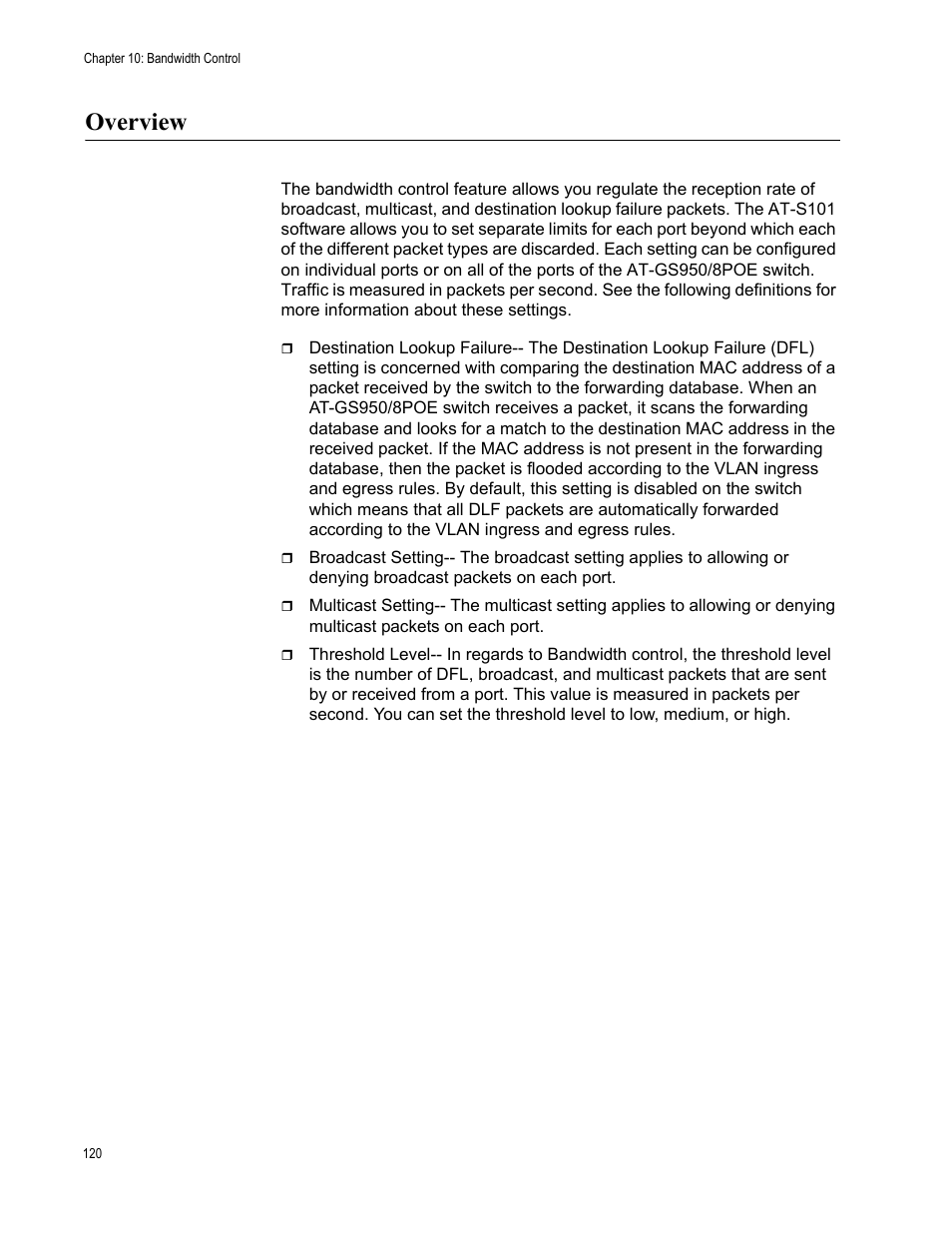 Overview | Allied Telesis AT-S101 User Manual | Page 120 / 238