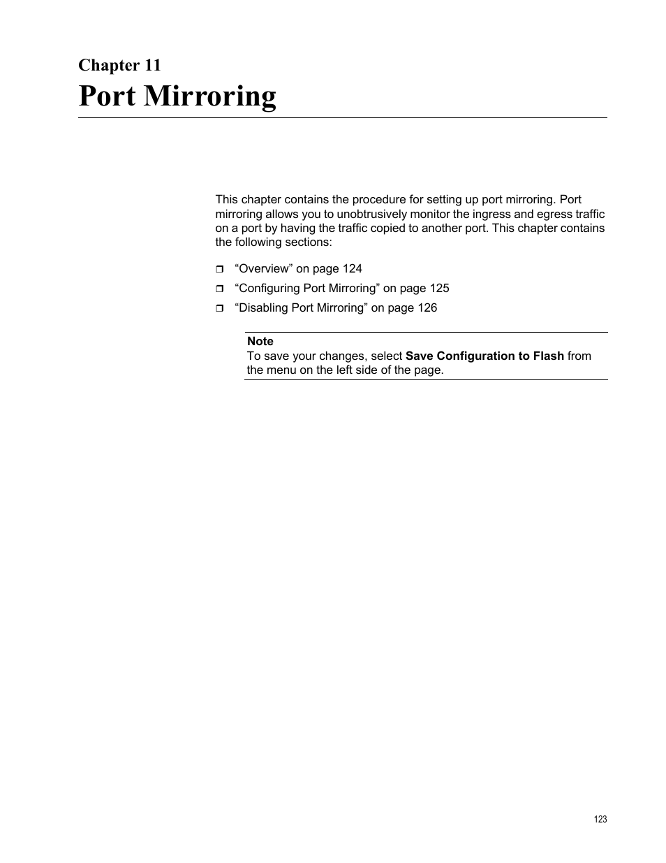 Chapter 11, Port mirroring | Allied Telesis AT-S101 User Manual | Page 123 / 238