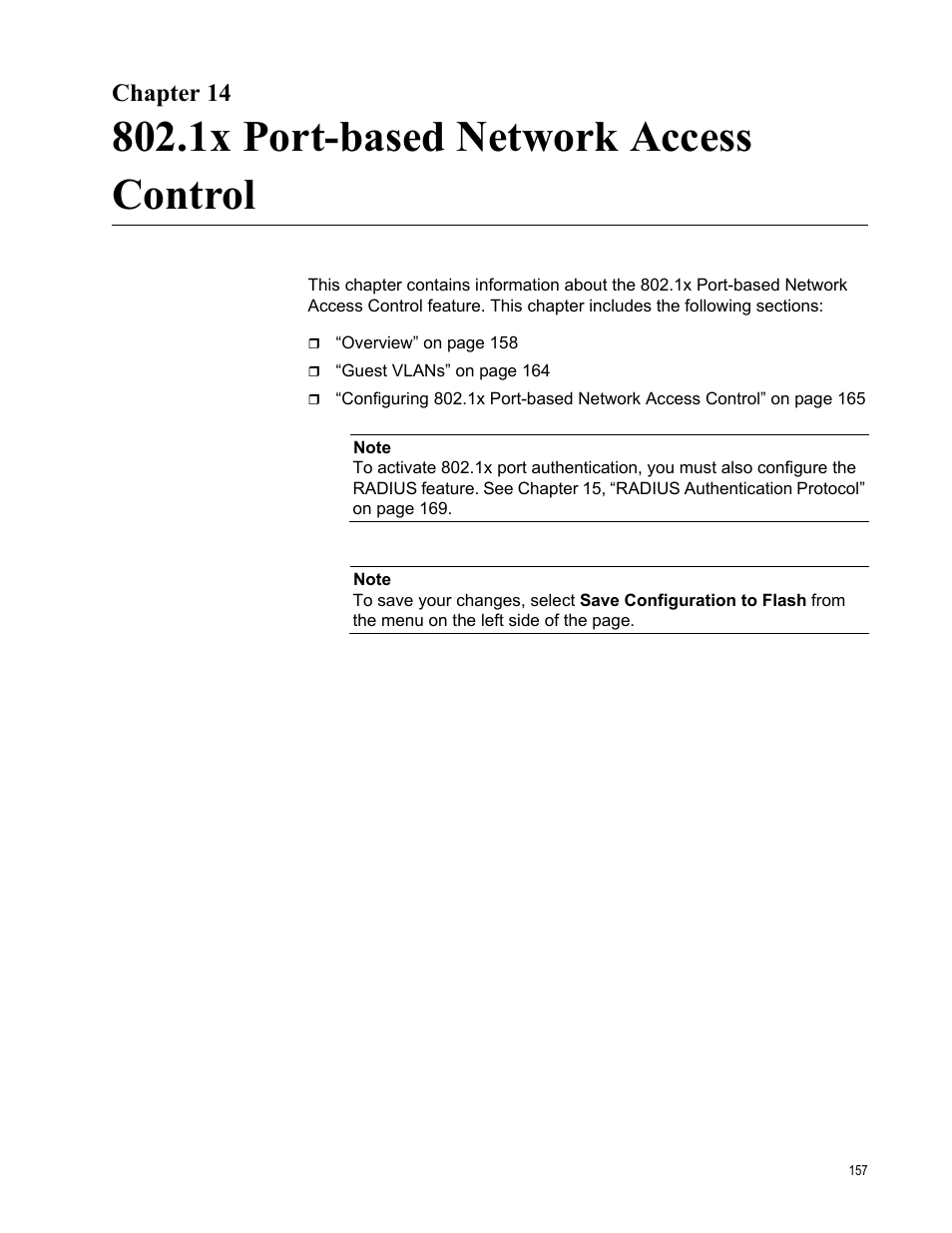 Chapter 14, 1x port-based network access control | Allied Telesis AT-S101 User Manual | Page 157 / 238