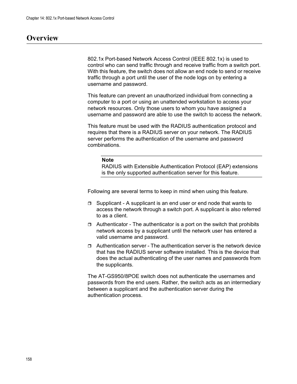 Overview | Allied Telesis AT-S101 User Manual | Page 158 / 238