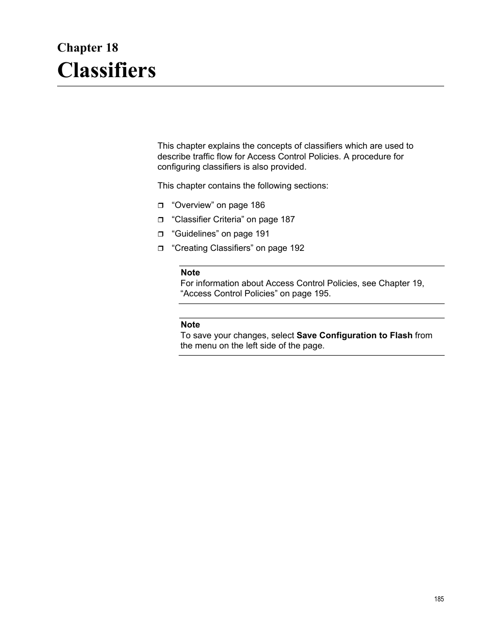 Chapter 18, Classifiers | Allied Telesis AT-S101 User Manual | Page 185 / 238