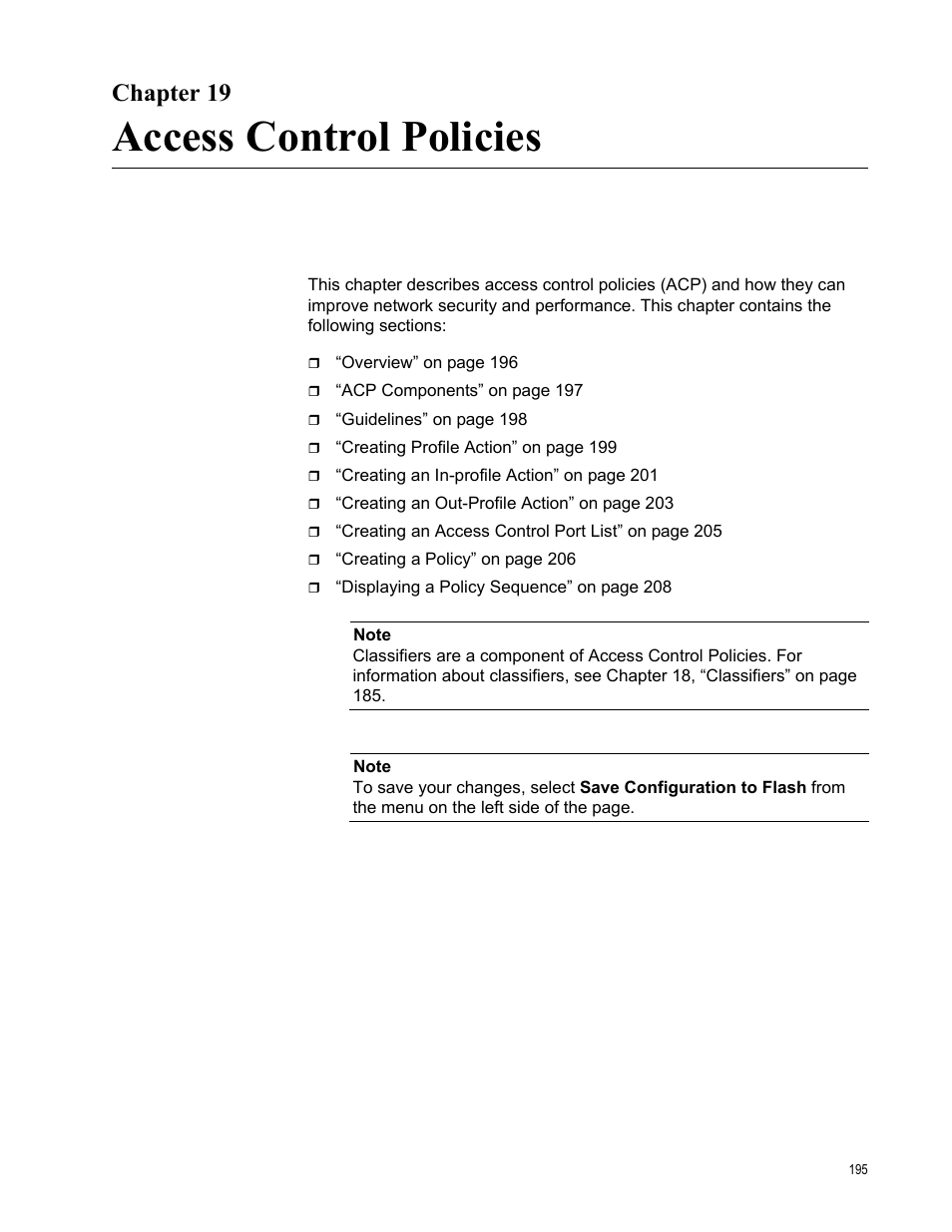Chapter 19, Access control policies | Allied Telesis AT-S101 User Manual | Page 195 / 238