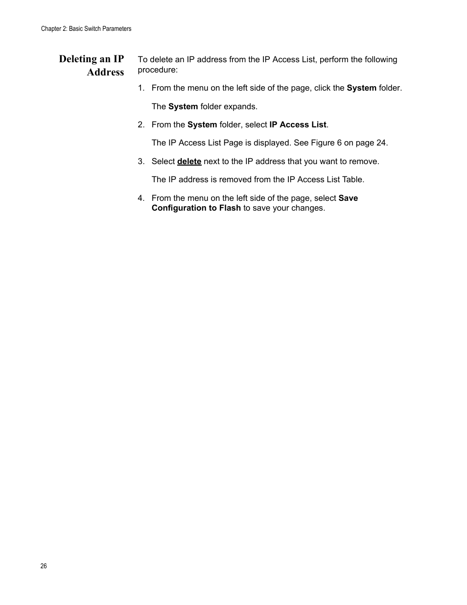 Deleting an ip address | Allied Telesis AT-S101 User Manual | Page 26 / 238