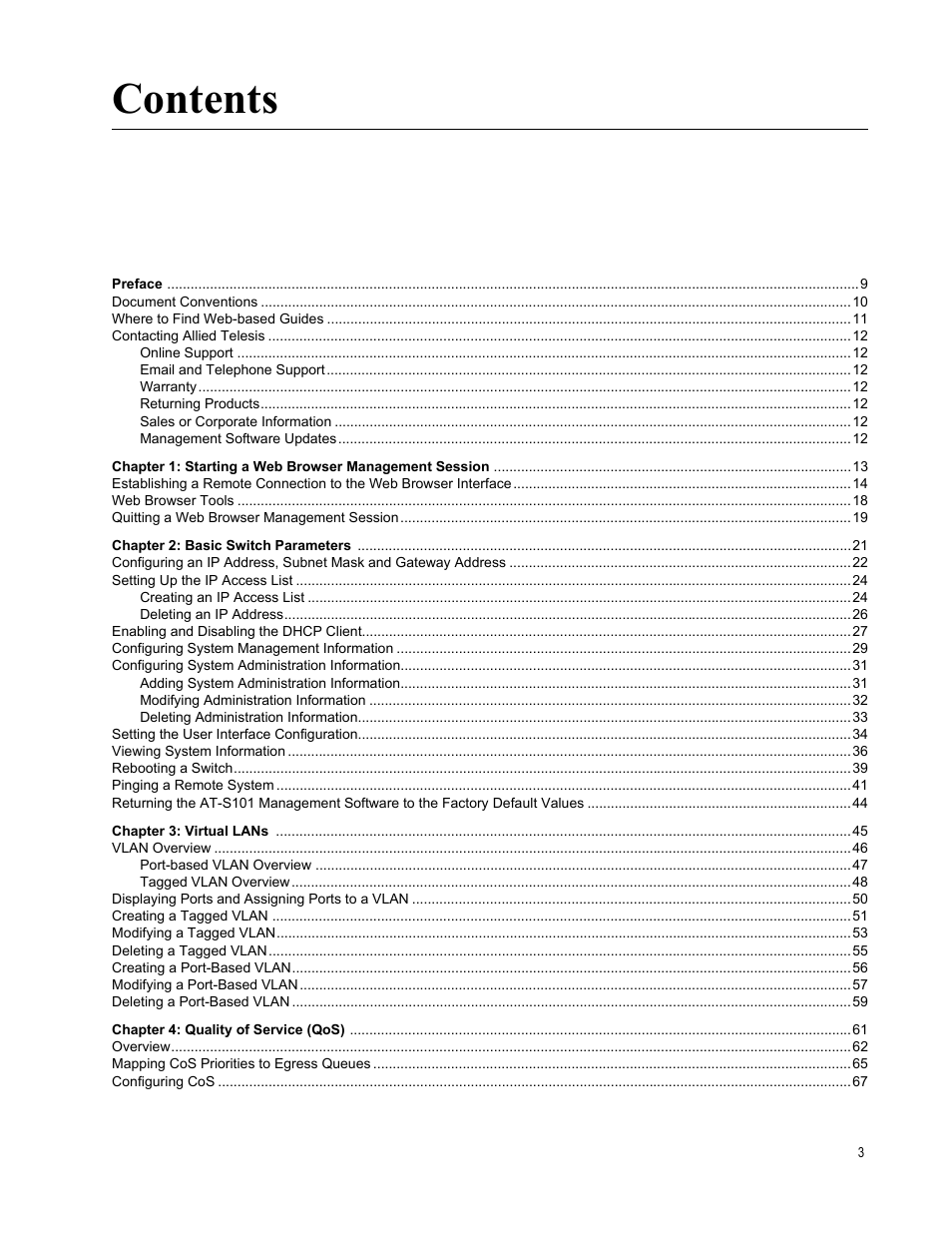 Allied Telesis AT-S101 User Manual | Page 3 / 238