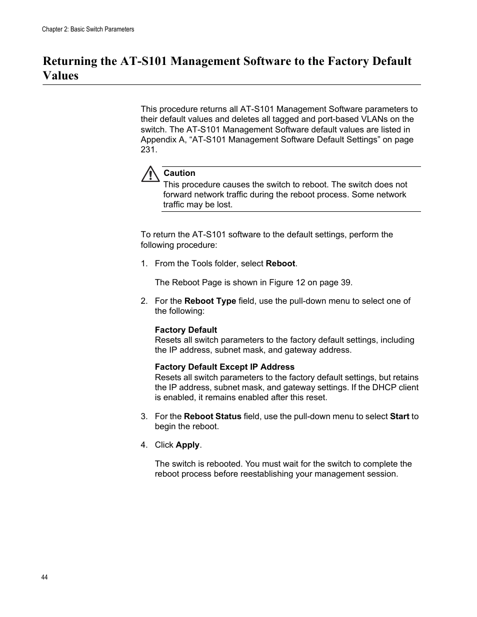 Allied Telesis AT-S101 User Manual | Page 44 / 238