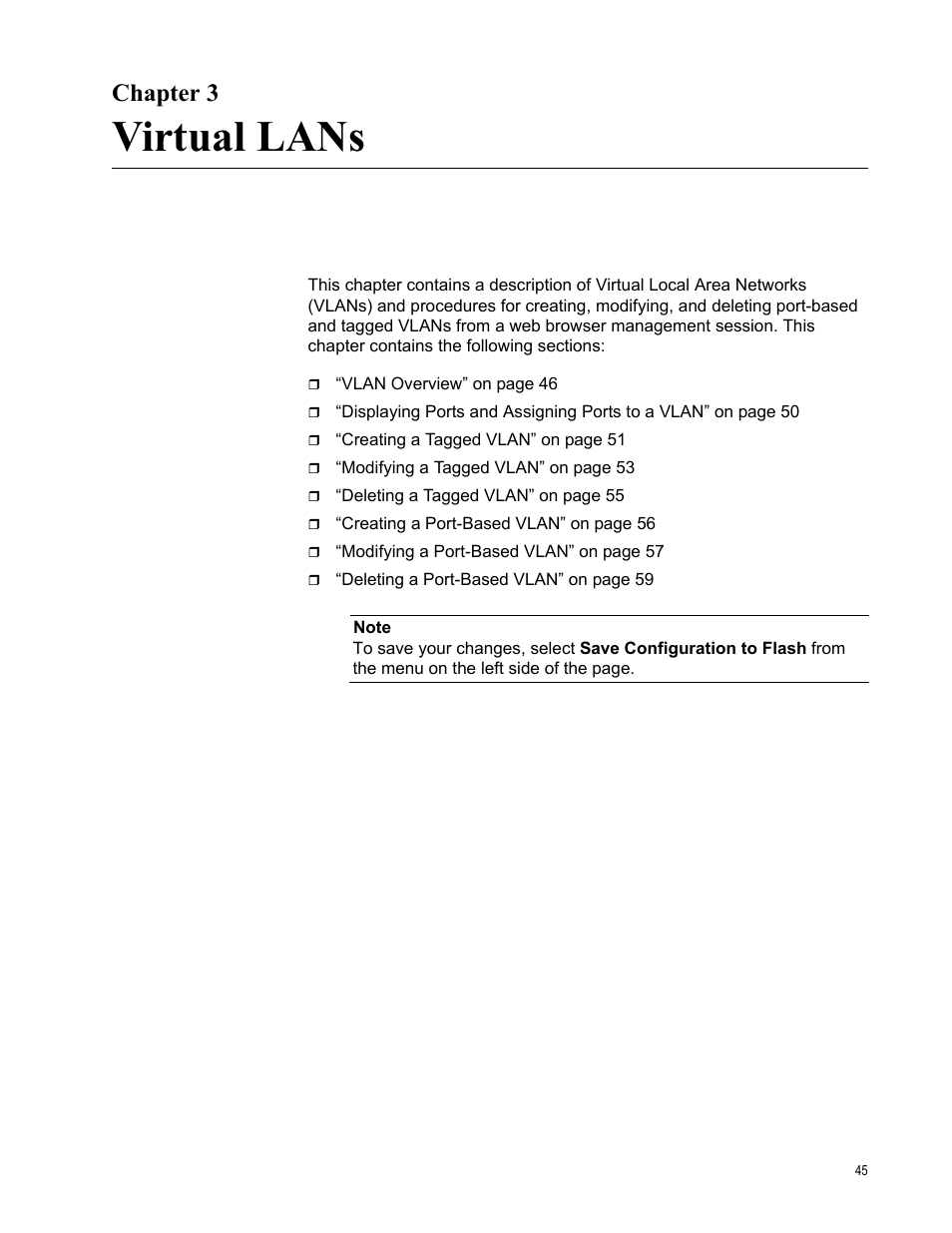 Chapter 3, Virtual lans | Allied Telesis AT-S101 User Manual | Page 45 / 238