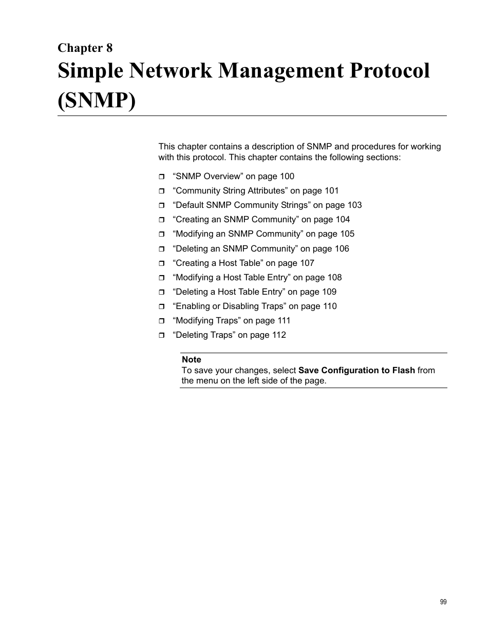 Chapter 8, Simple network management protocol (snmp) | Allied Telesis AT-S101 User Manual | Page 99 / 238