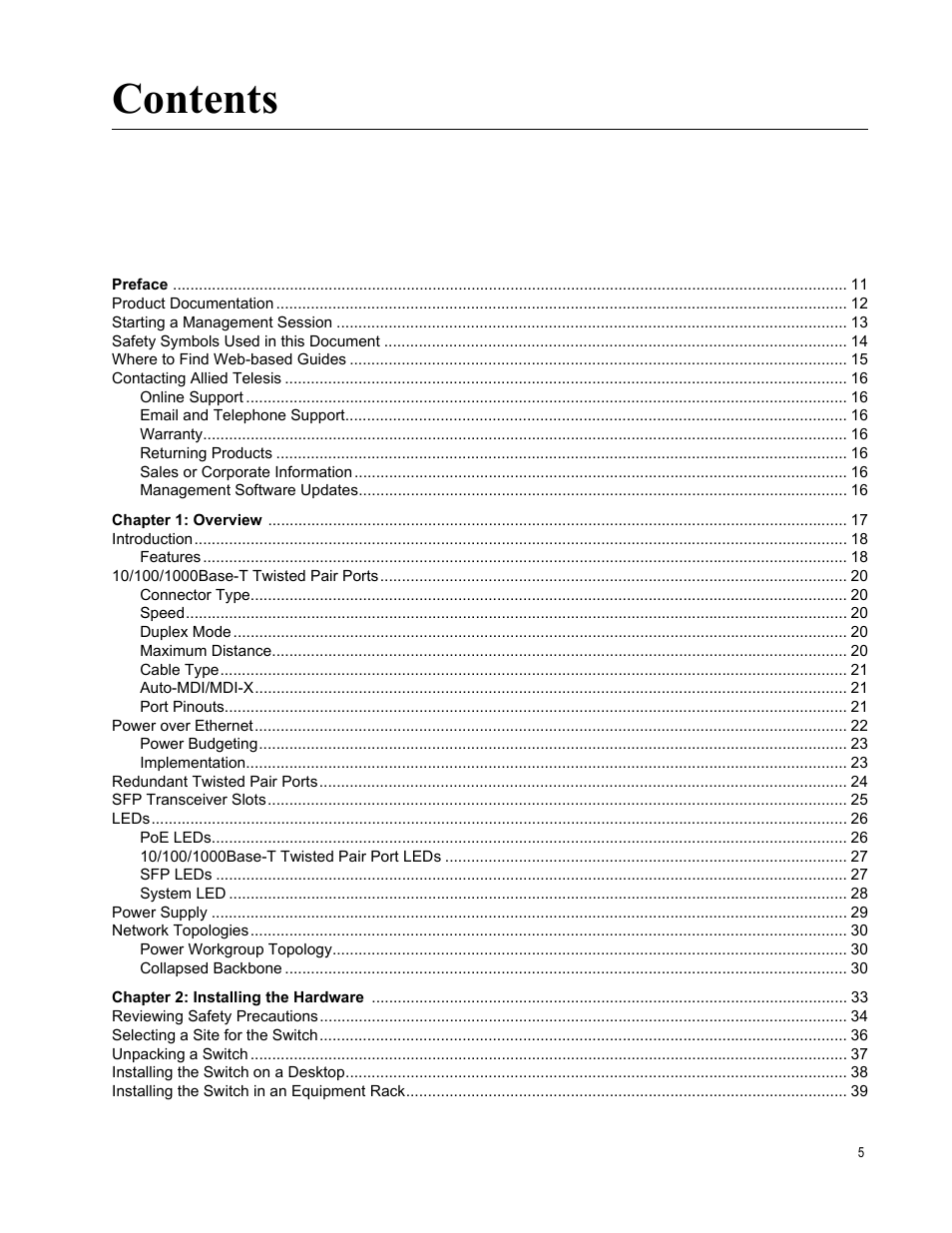 Allied Telesis AT-GS950/8POE User Manual | Page 5 / 68