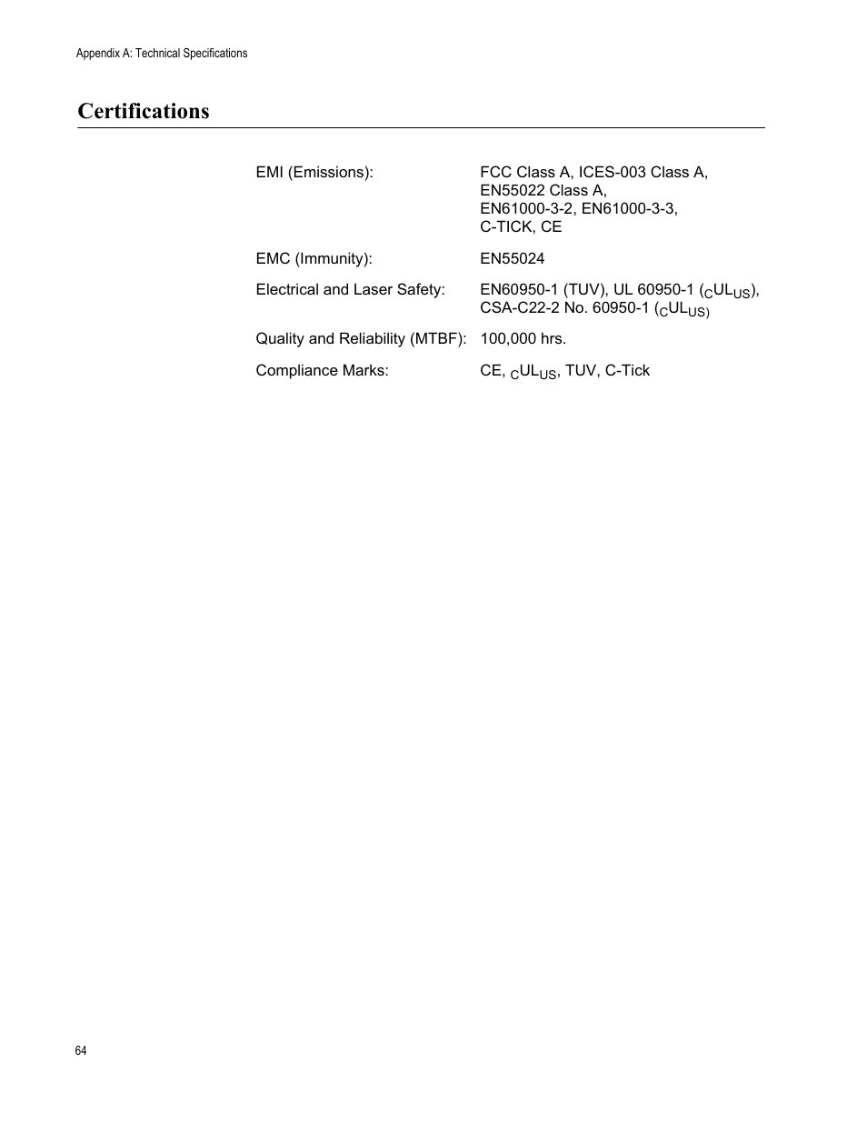 Certifications | Allied Telesis AT-GS950/8POE User Manual | Page 64 / 68