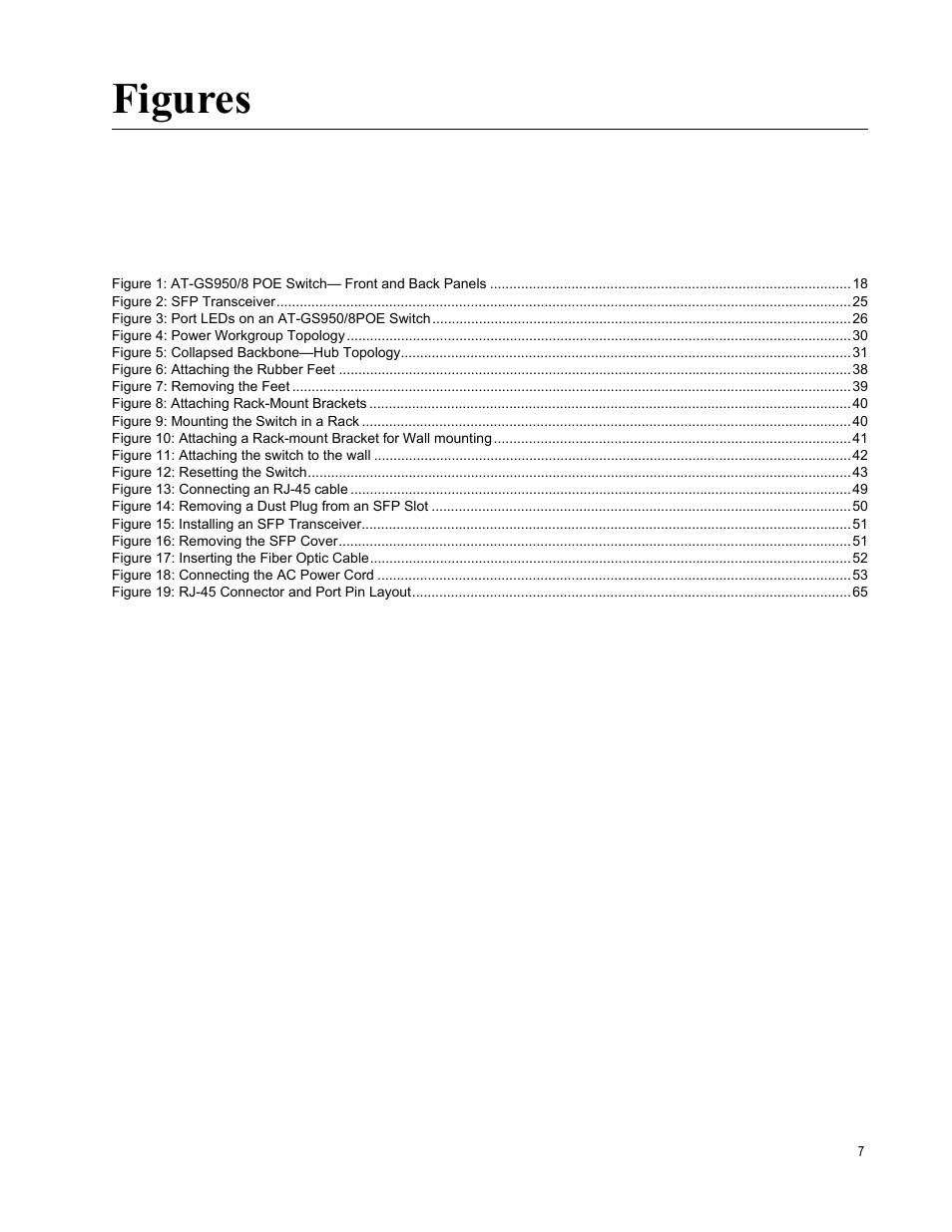 Figures | Allied Telesis AT-GS950/8POE User Manual | Page 7 / 68