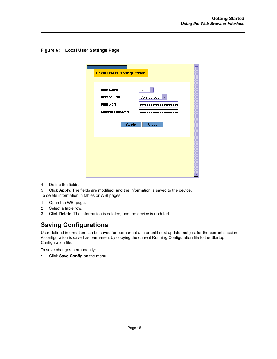 Saving configurations | Allied Telesis AT-S94 User Manual | Page 18 / 250