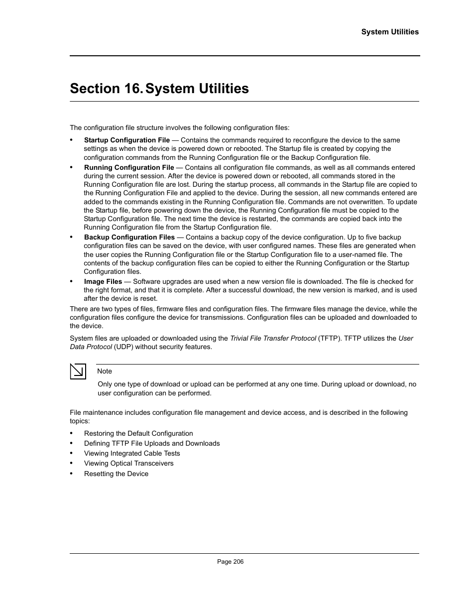 Section 16. system utilities, System utilities | Allied Telesis AT-S94 User Manual | Page 206 / 250