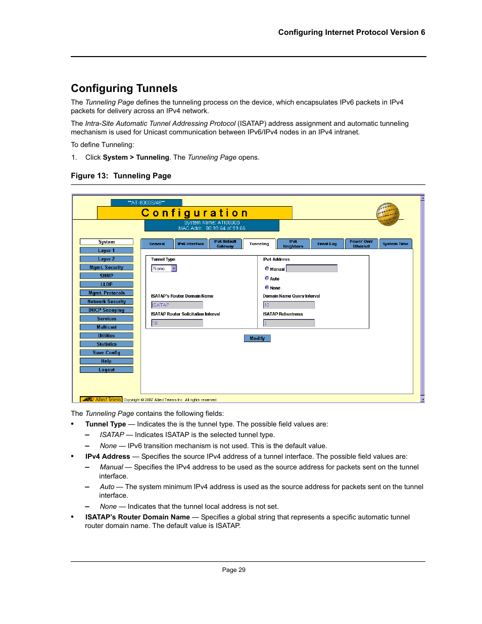 Configuring tunnels | Allied Telesis AT-S94 User Manual | Page 29 / 250