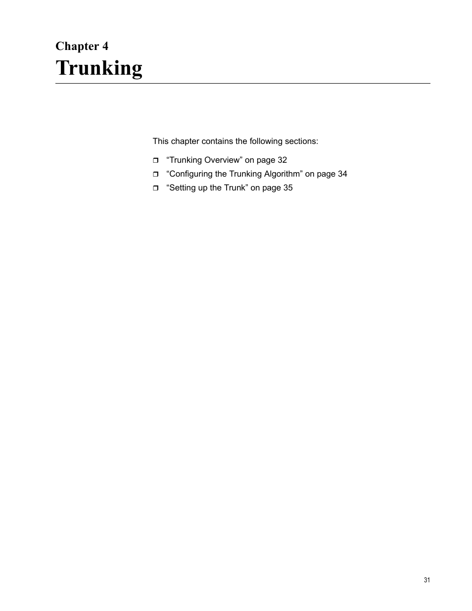 Chapter 4, Trunking, R 4: trunking | Allied Telesis AT-S82 User Manual | Page 31 / 76