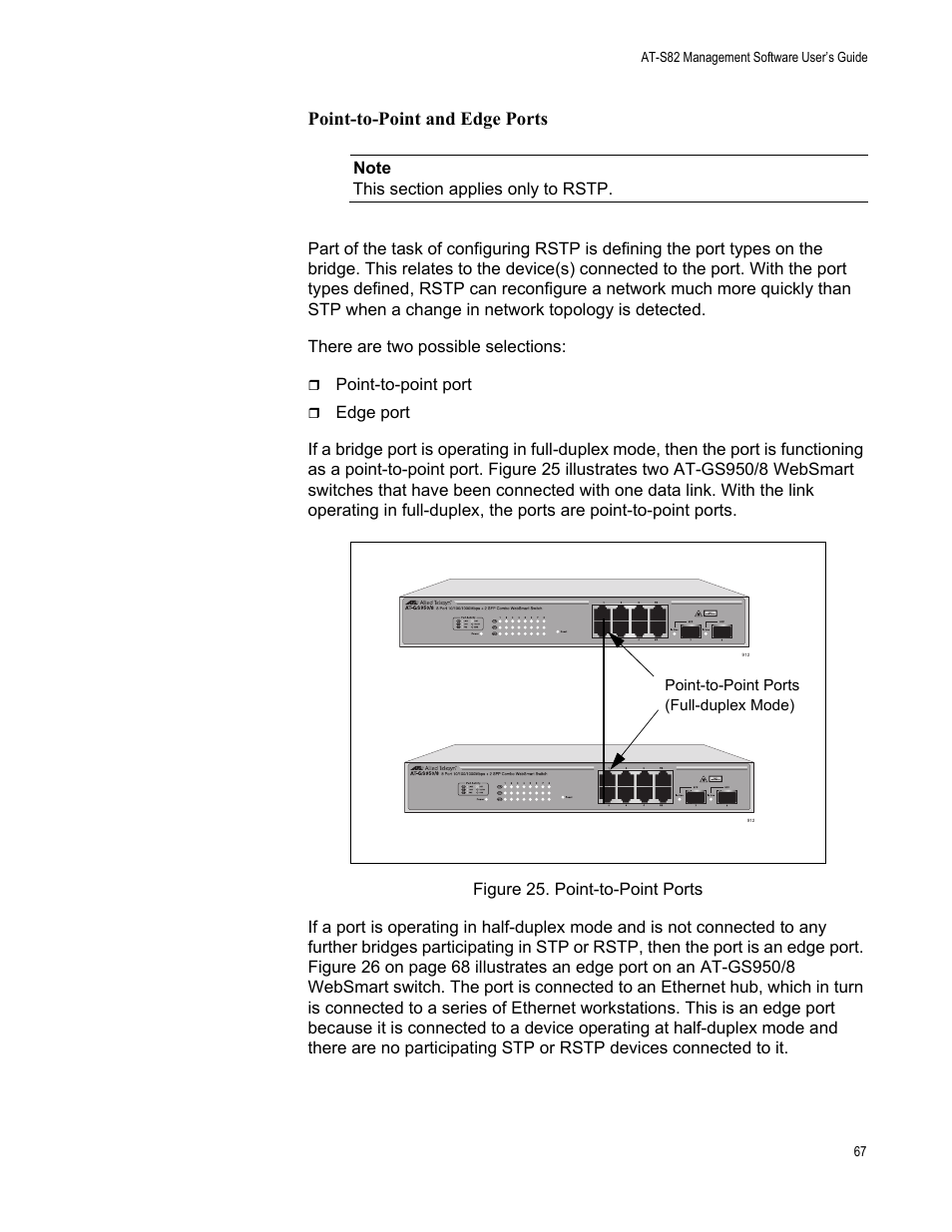Figure 25. point-to-point ports | Allied Telesis AT-S82 User Manual | Page 67 / 76