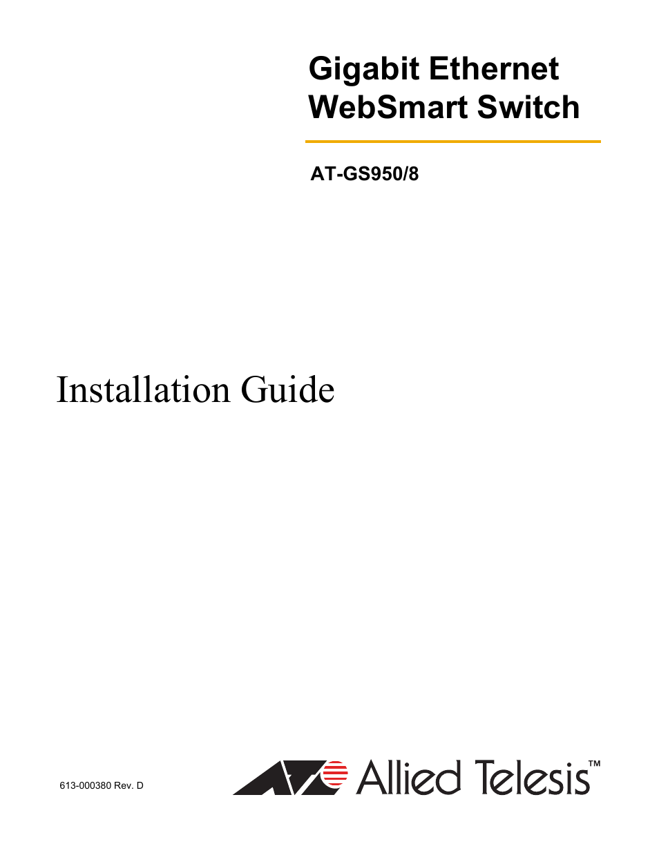 Allied Telesis AT-GS950/8 User Manual | 52 pages