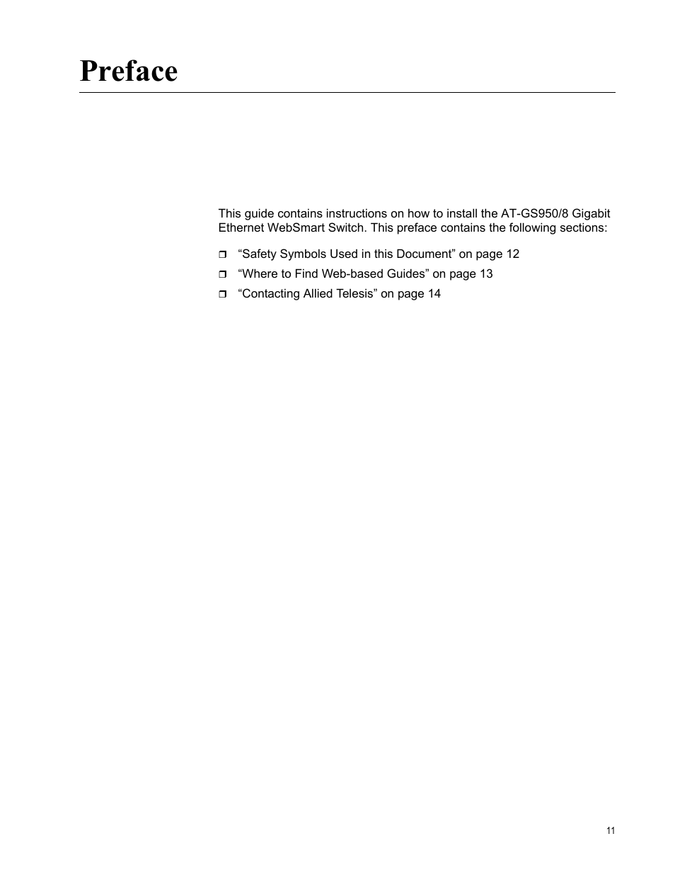 Allied Telesis AT-GS950/8 User Manual | Page 11 / 52