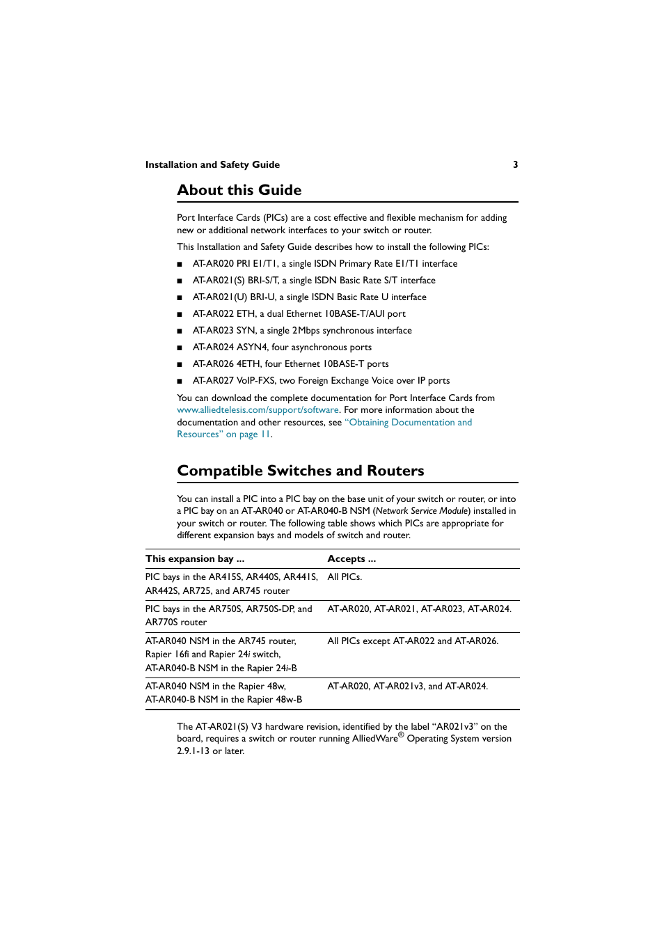 About this guide, Compatible switches and routers | Allied Telesis AT-AR027 VoIP-FXS User Manual | Page 4 / 13