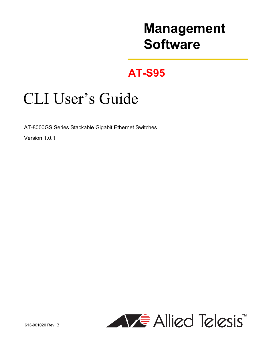 Allied Telesis AT-S95 CLI User Manual | 348 pages
