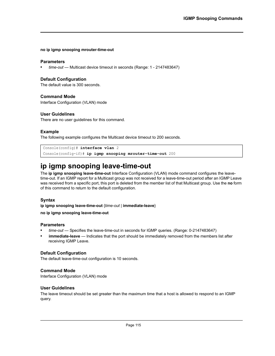 Ip igmp snooping leave-time-out | Allied Telesis AT-S95 CLI User Manual | Page 127 / 348