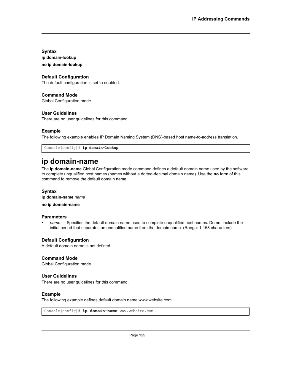 Ip domain-name | Allied Telesis AT-S95 CLI User Manual | Page 137 / 348
