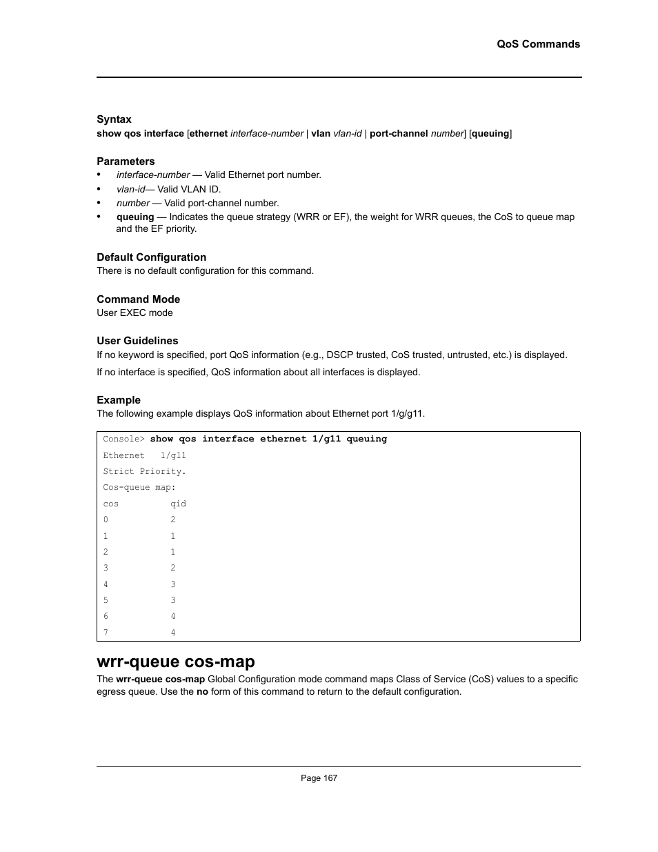 Wrr-queue cos-map | Allied Telesis AT-S95 CLI User Manual | Page 179 / 348