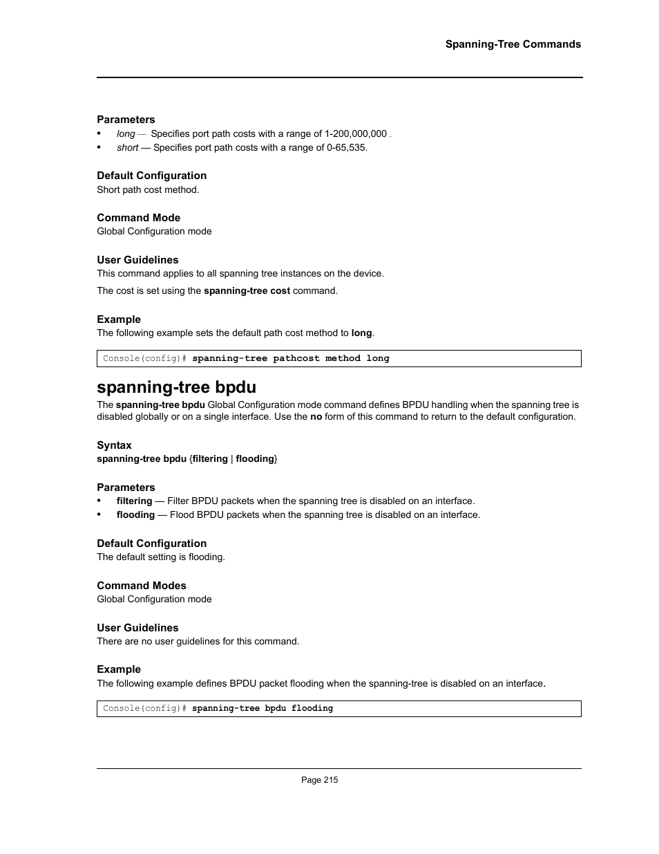 Spanning-tree bpdu | Allied Telesis AT-S95 CLI User Manual | Page 227 / 348