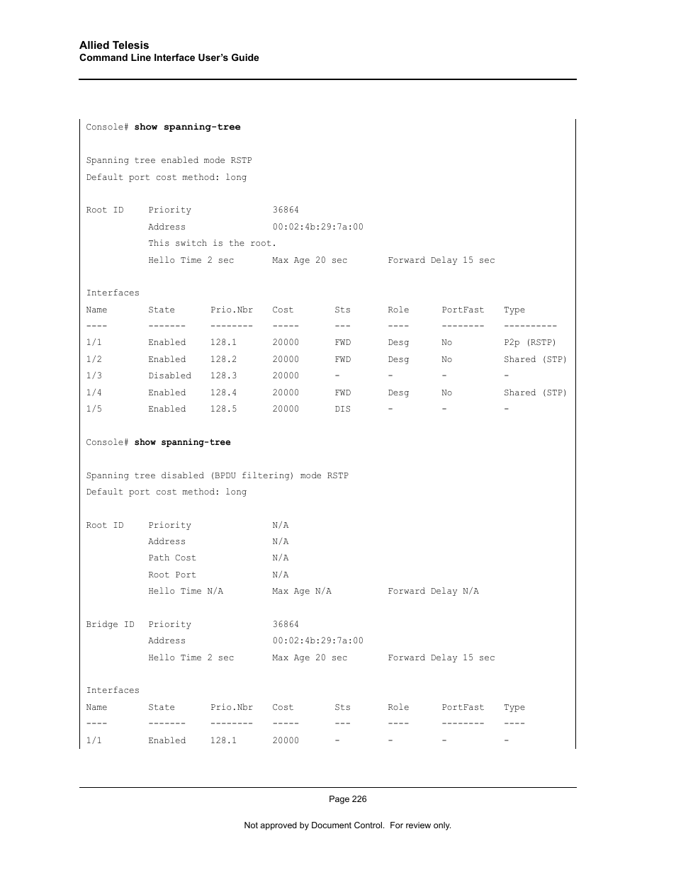 Allied Telesis AT-S95 CLI User Manual | Page 238 / 348
