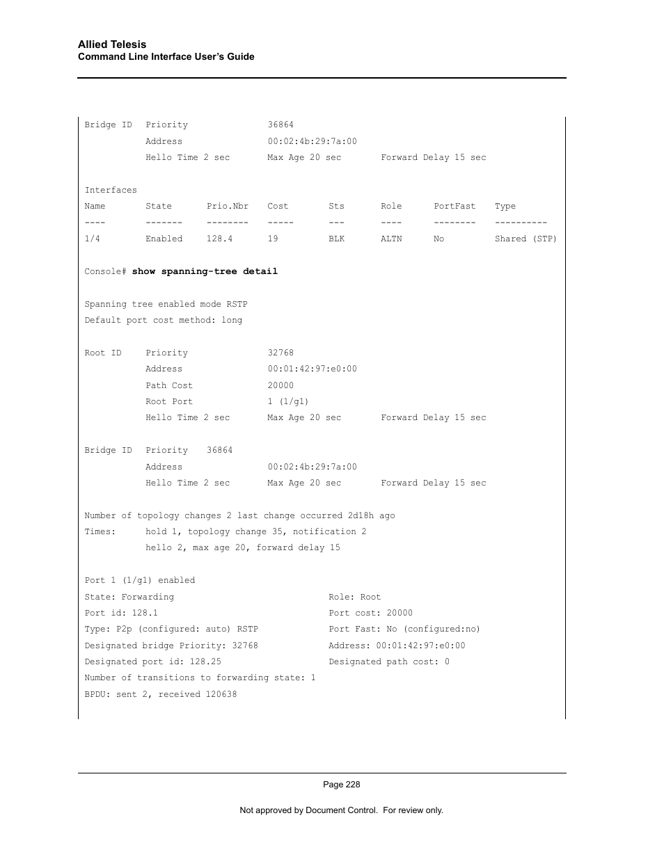 Allied Telesis AT-S95 CLI User Manual | Page 240 / 348