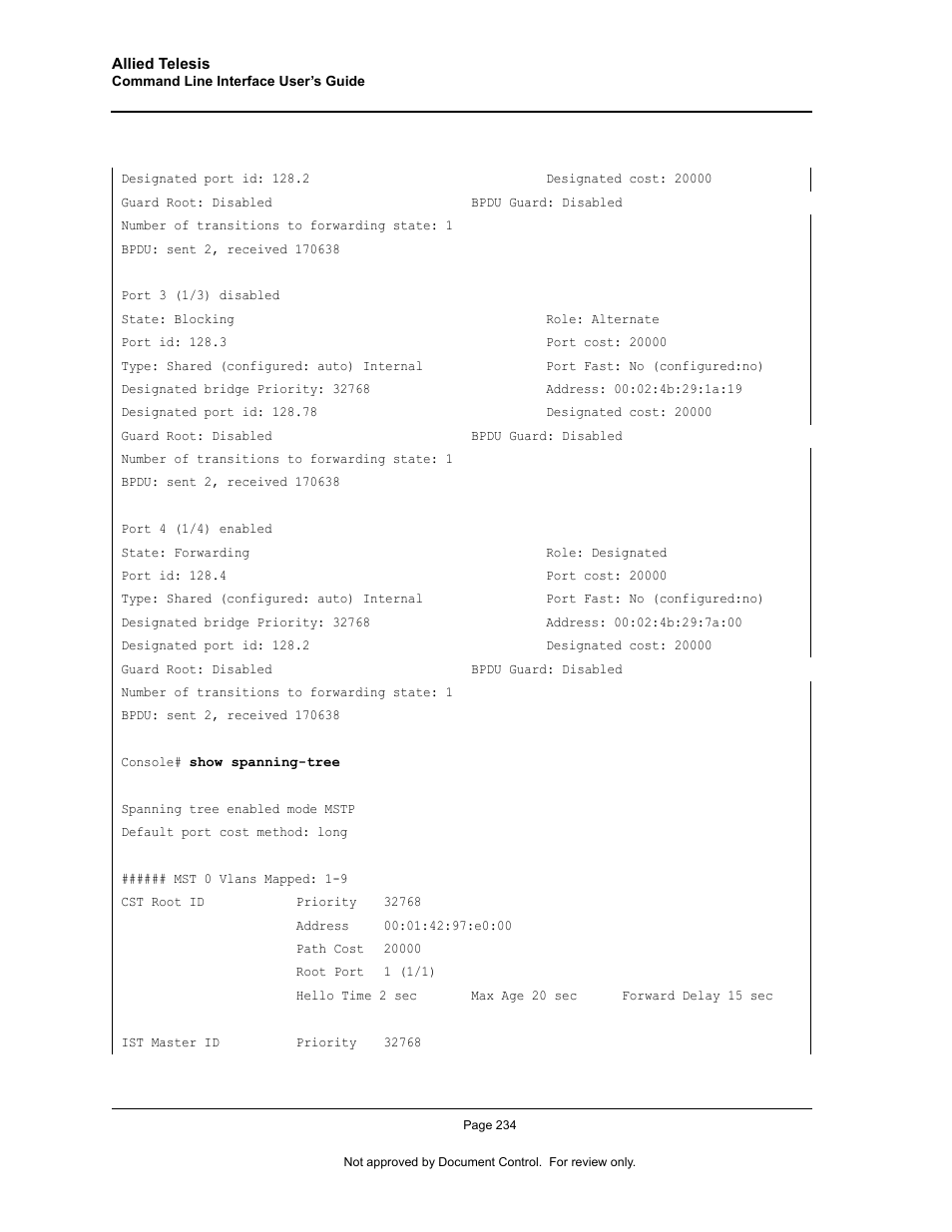 Allied Telesis AT-S95 CLI User Manual | Page 246 / 348