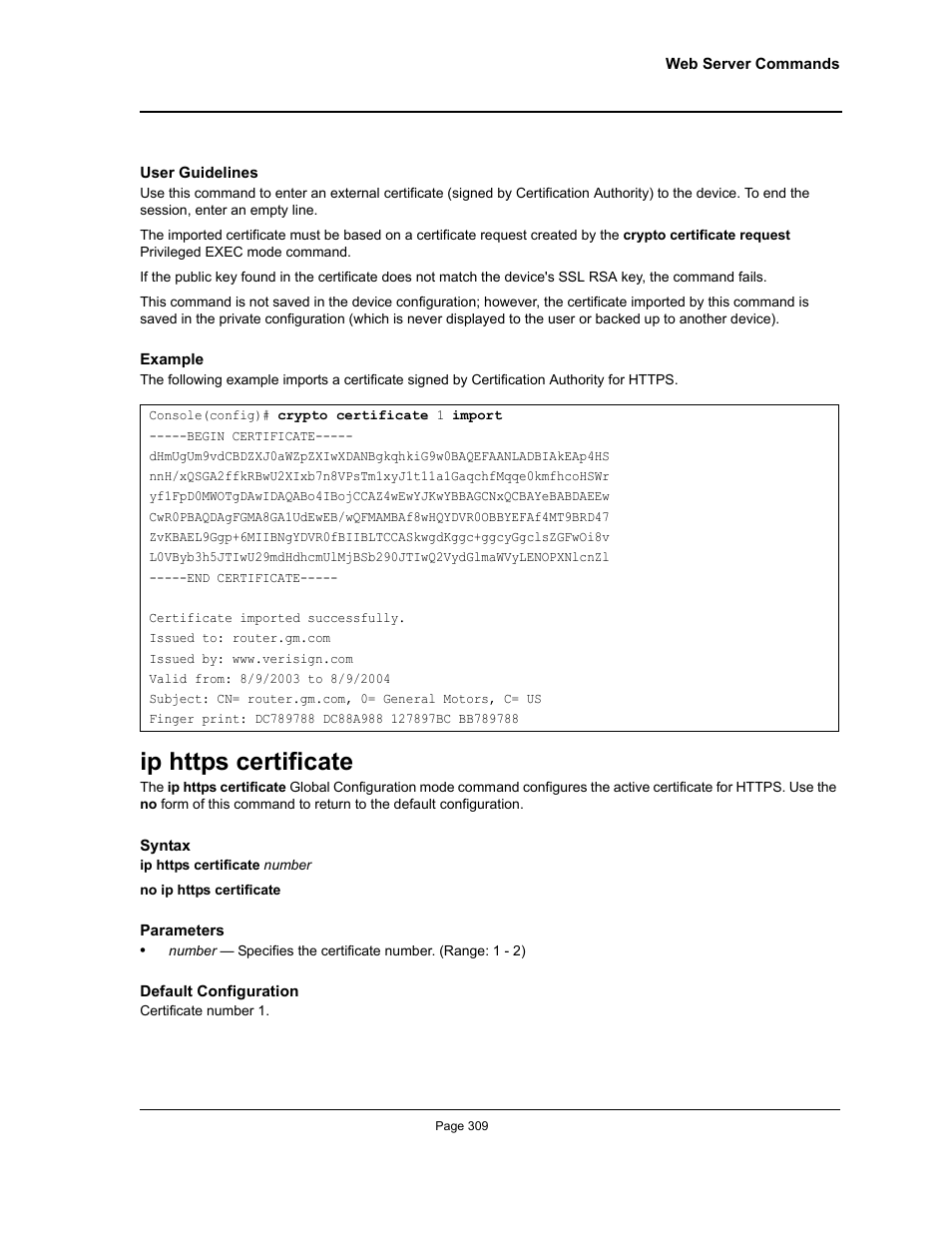 Ip https certificate | Allied Telesis AT-S95 CLI User Manual | Page 321 / 348