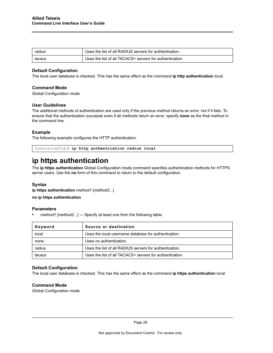 Ip https authentication | Allied Telesis AT-S95 CLI User Manual | Page 40 / 348