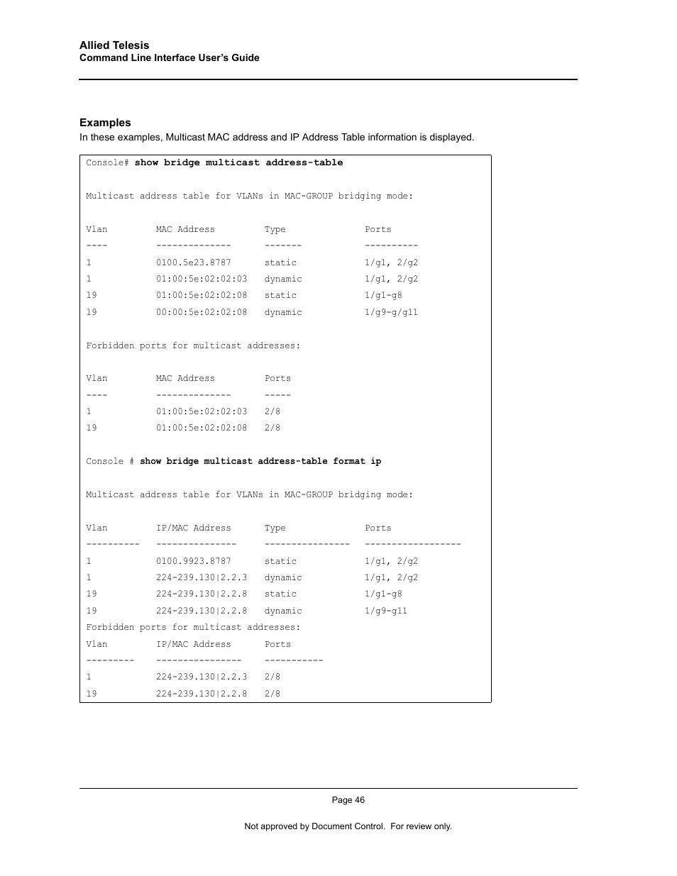 Allied Telesis AT-S95 CLI User Manual | Page 58 / 348