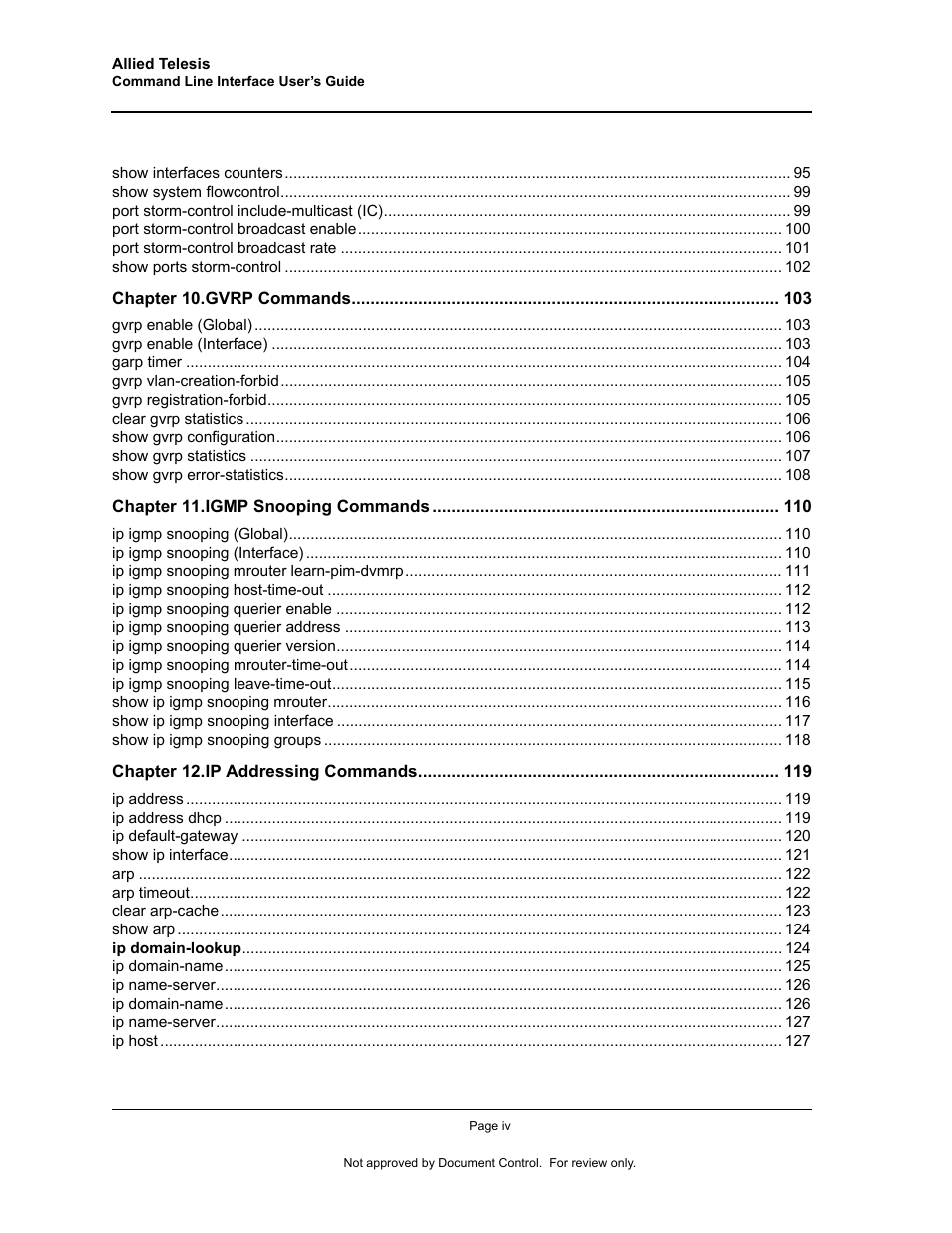 Allied Telesis AT-S95 CLI User Manual | Page 6 / 348