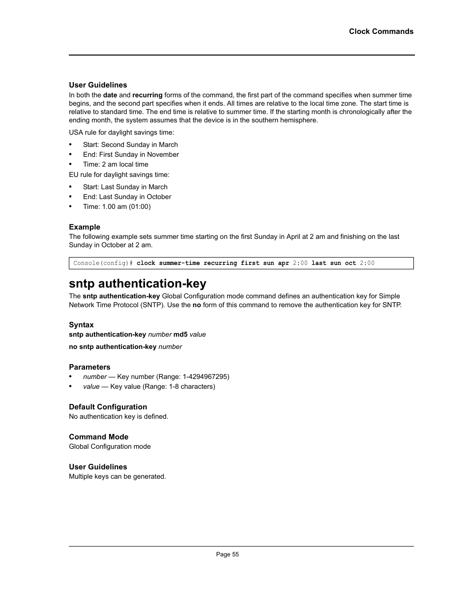 Sntp authentication-key | Allied Telesis AT-S95 CLI User Manual | Page 67 / 348
