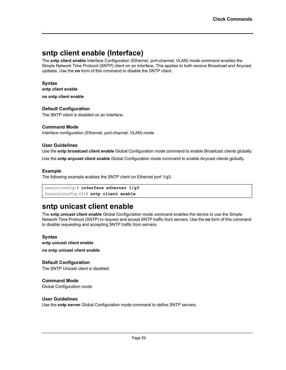Sntp client enable (interface), Sntp unicast client enable | Allied Telesis AT-S95 CLI User Manual | Page 71 / 348