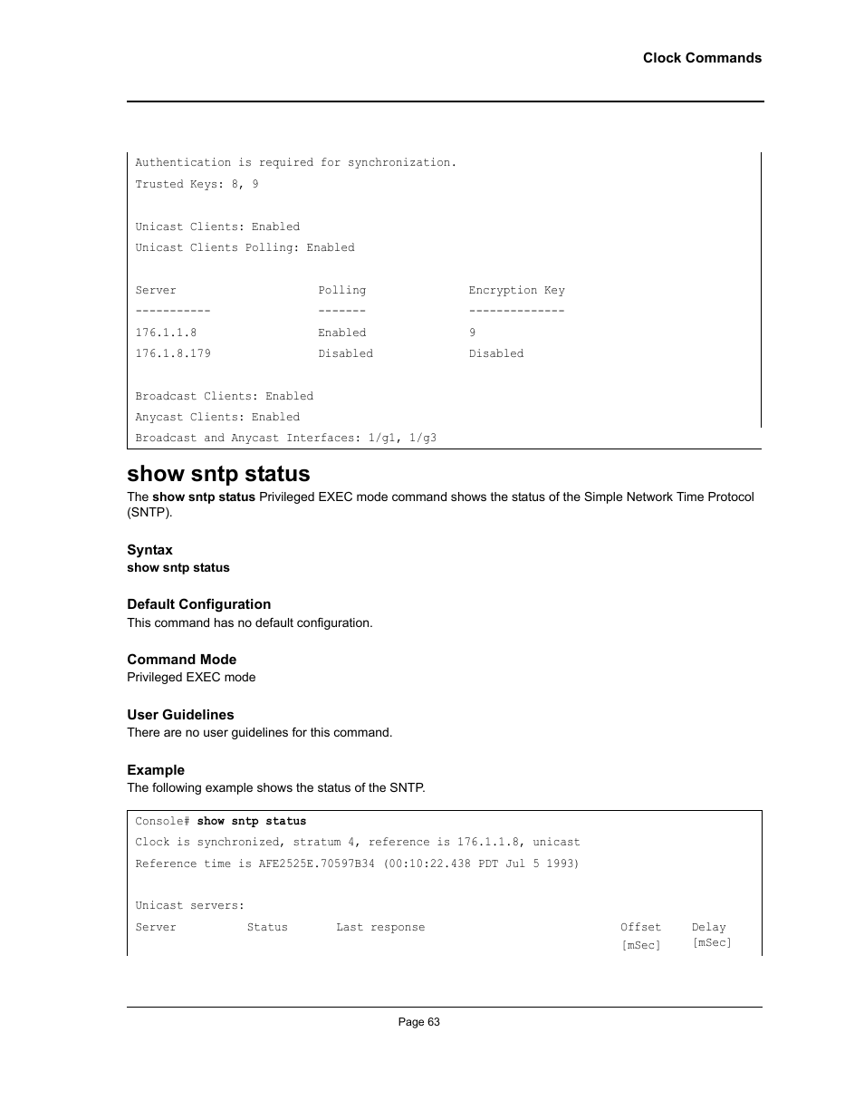Show sntp status | Allied Telesis AT-S95 CLI User Manual | Page 75 / 348