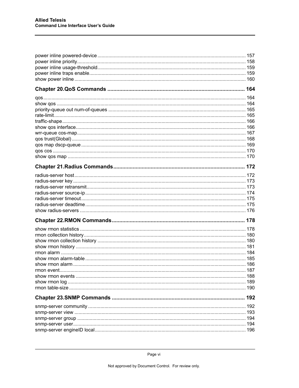 Allied Telesis AT-S95 CLI User Manual | Page 8 / 348