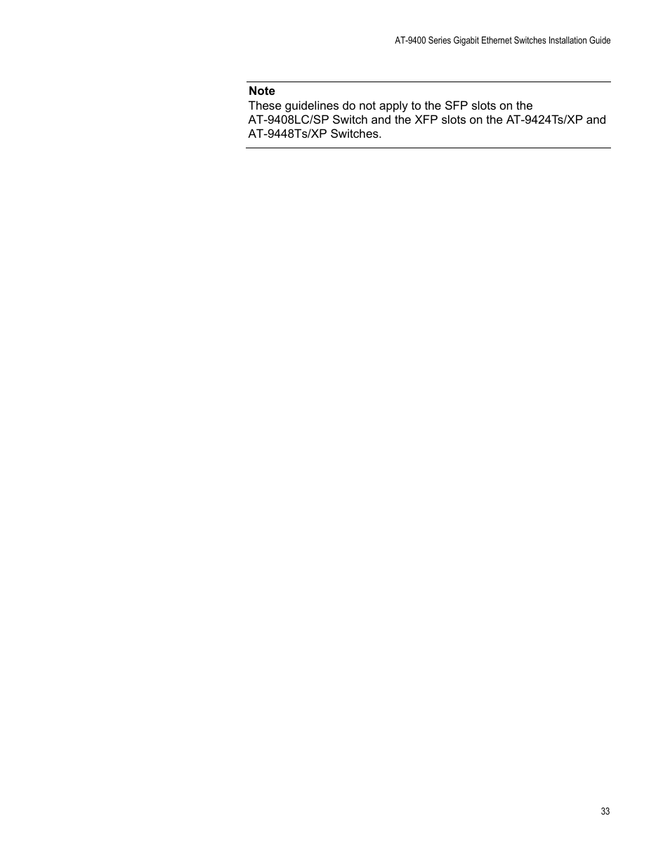 Allied Telesis AT-9448Ts/XP (Basic Layer 3) User Manual | Page 33 / 84