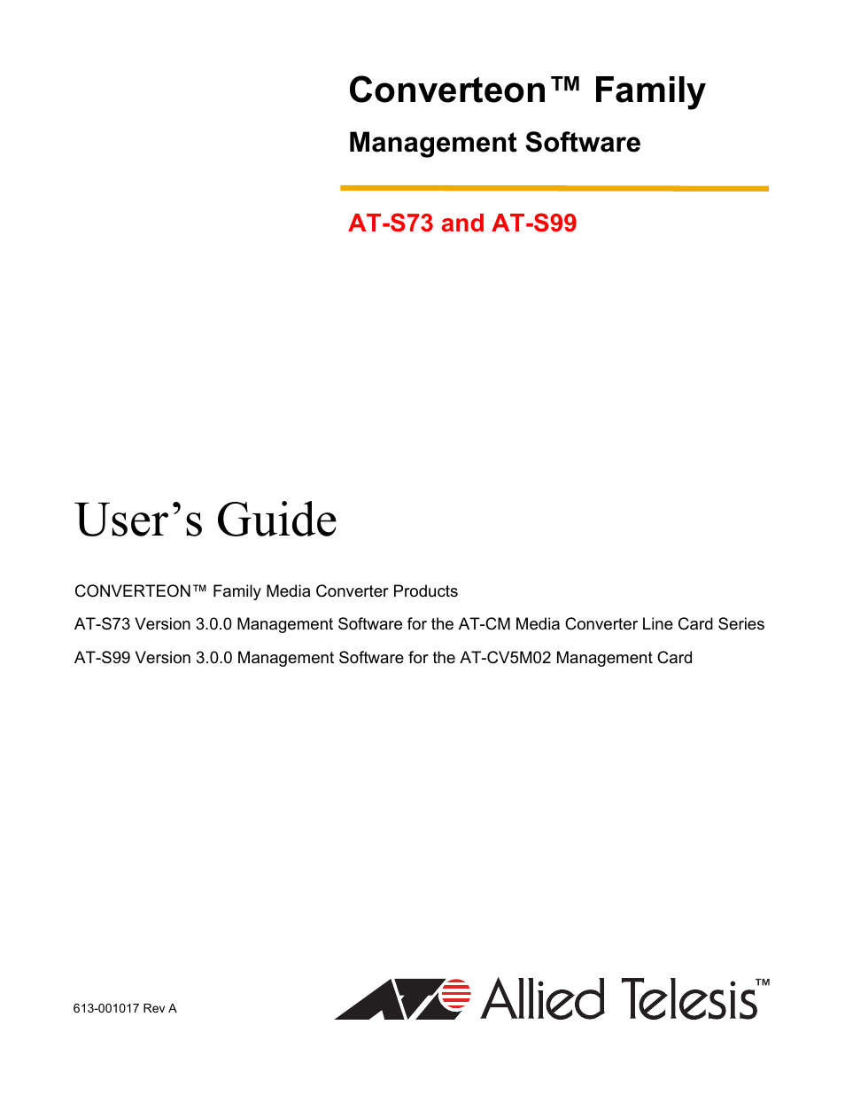 Allied Telesis AT-S99 User Manual | 320 pages