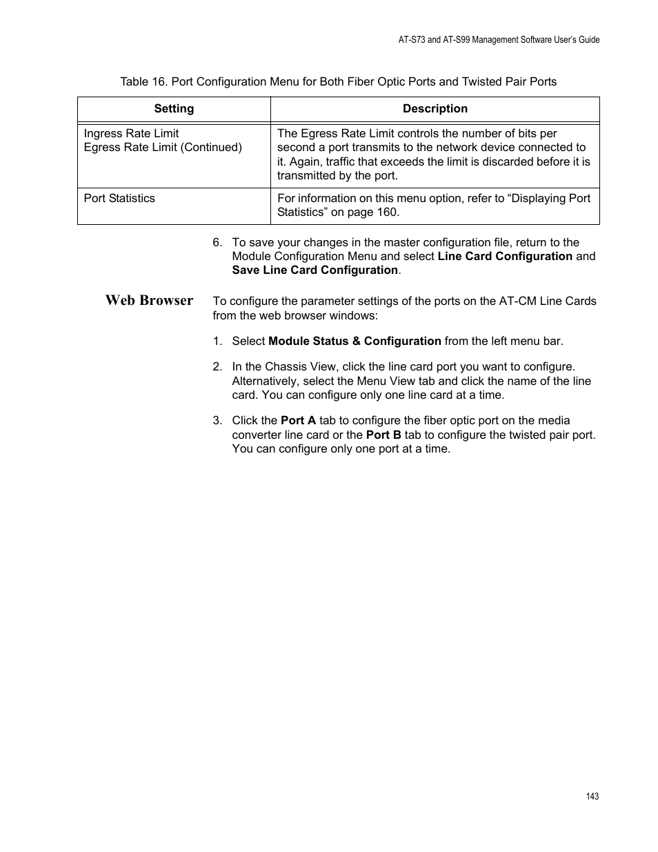 Web browser | Allied Telesis AT-S99 User Manual | Page 143 / 320