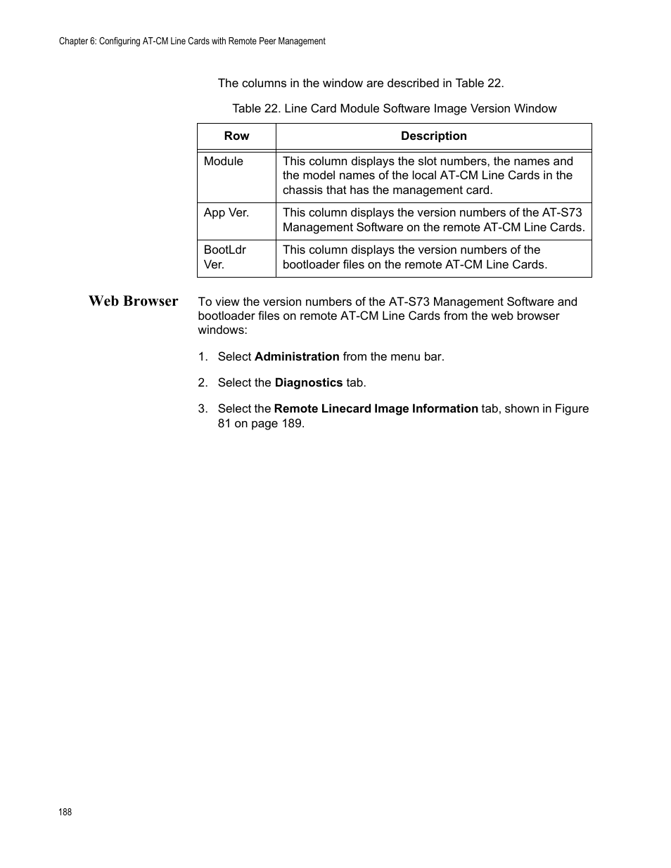 Web browser | Allied Telesis AT-S99 User Manual | Page 188 / 320