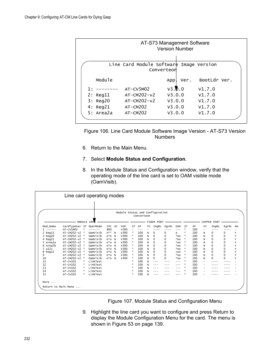 Line card operating modes | Allied Telesis AT-S99 User Manual | Page 232 / 320