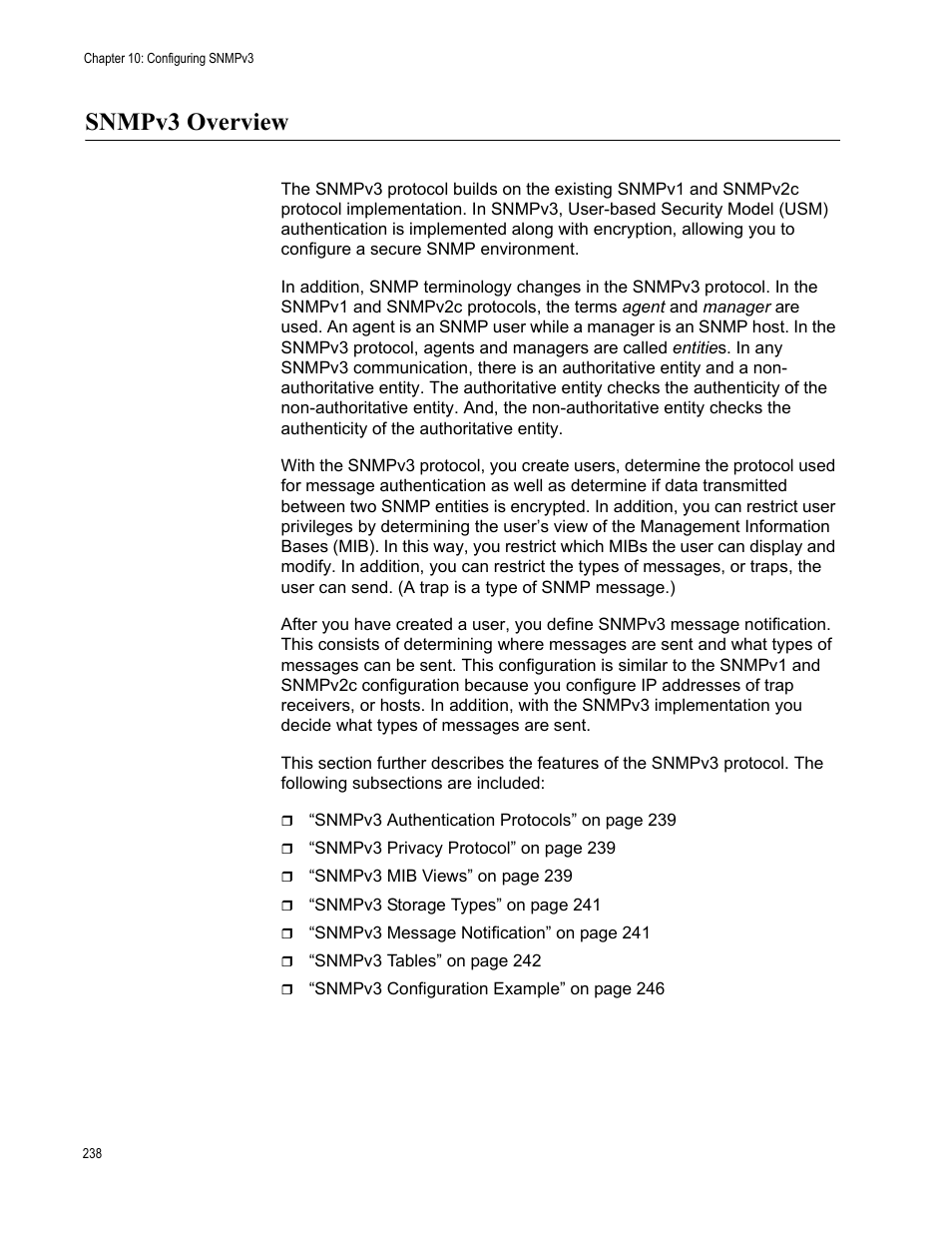 Snmpv3 overview | Allied Telesis AT-S99 User Manual | Page 238 / 320