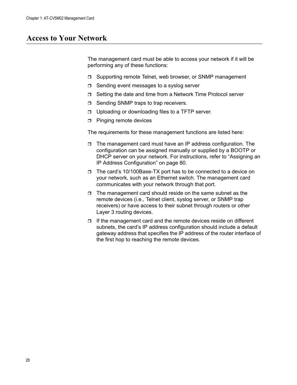 Access to your network | Allied Telesis AT-S99 User Manual | Page 28 / 320