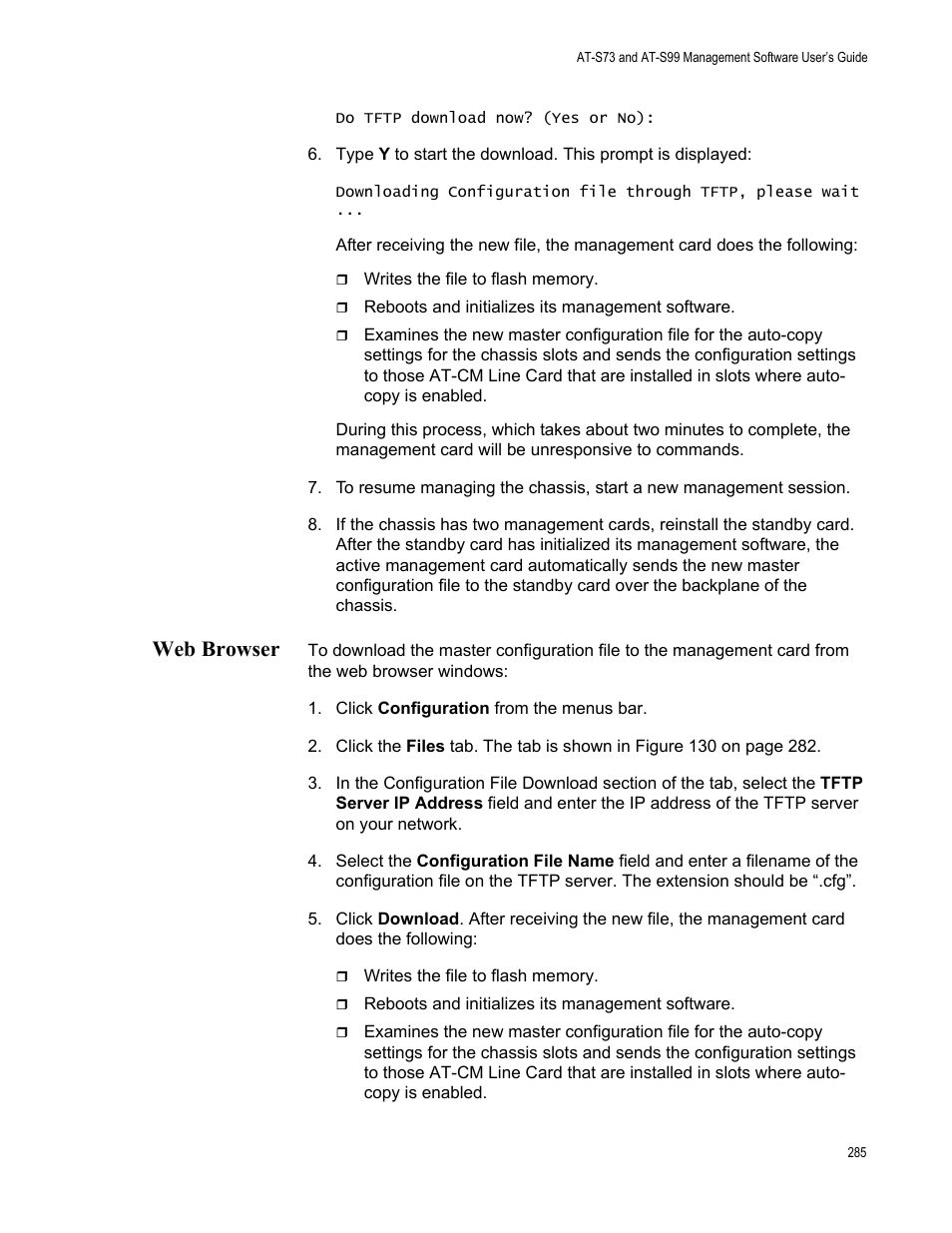 Web browser | Allied Telesis AT-S99 User Manual | Page 285 / 320