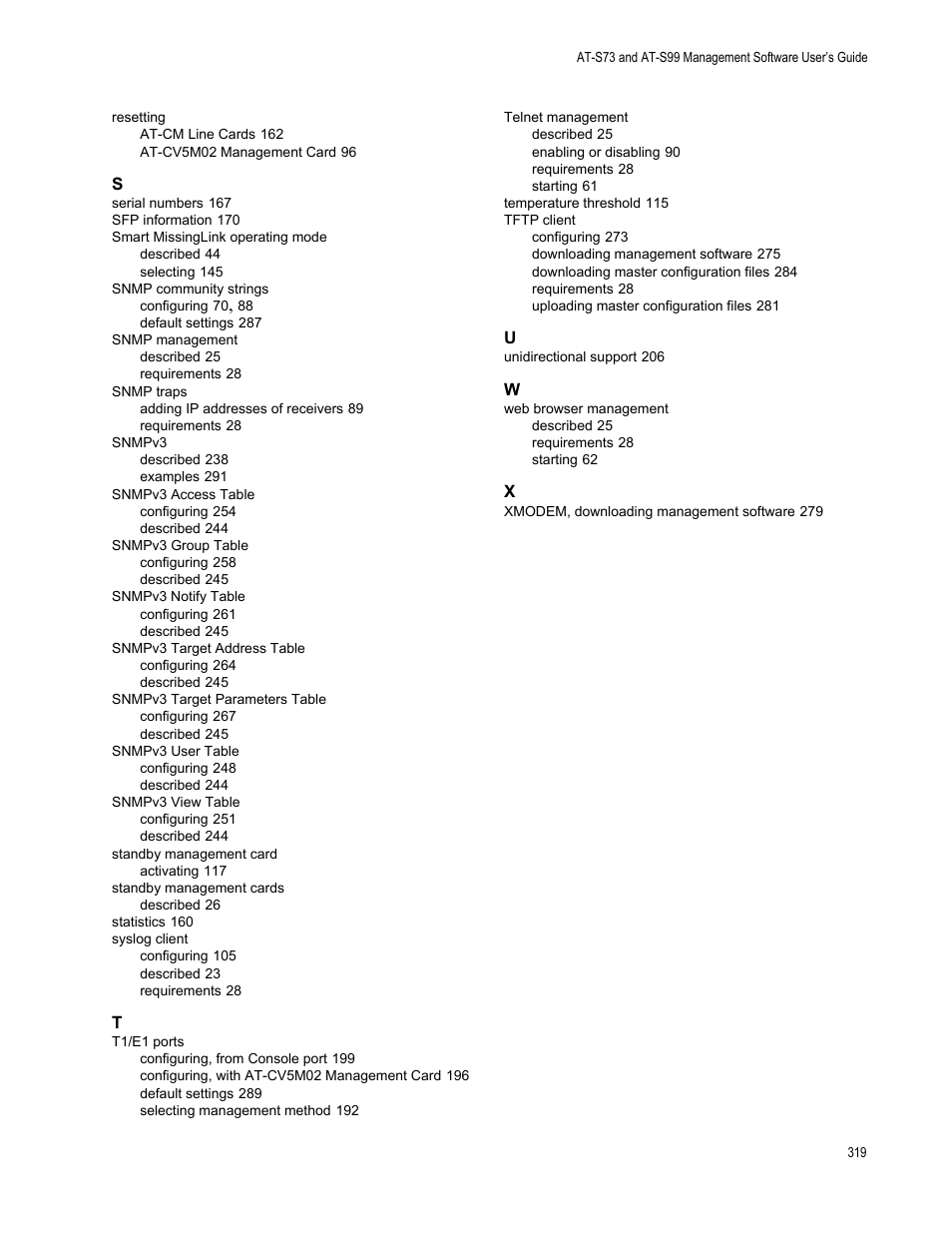 Allied Telesis AT-S99 User Manual | Page 319 / 320