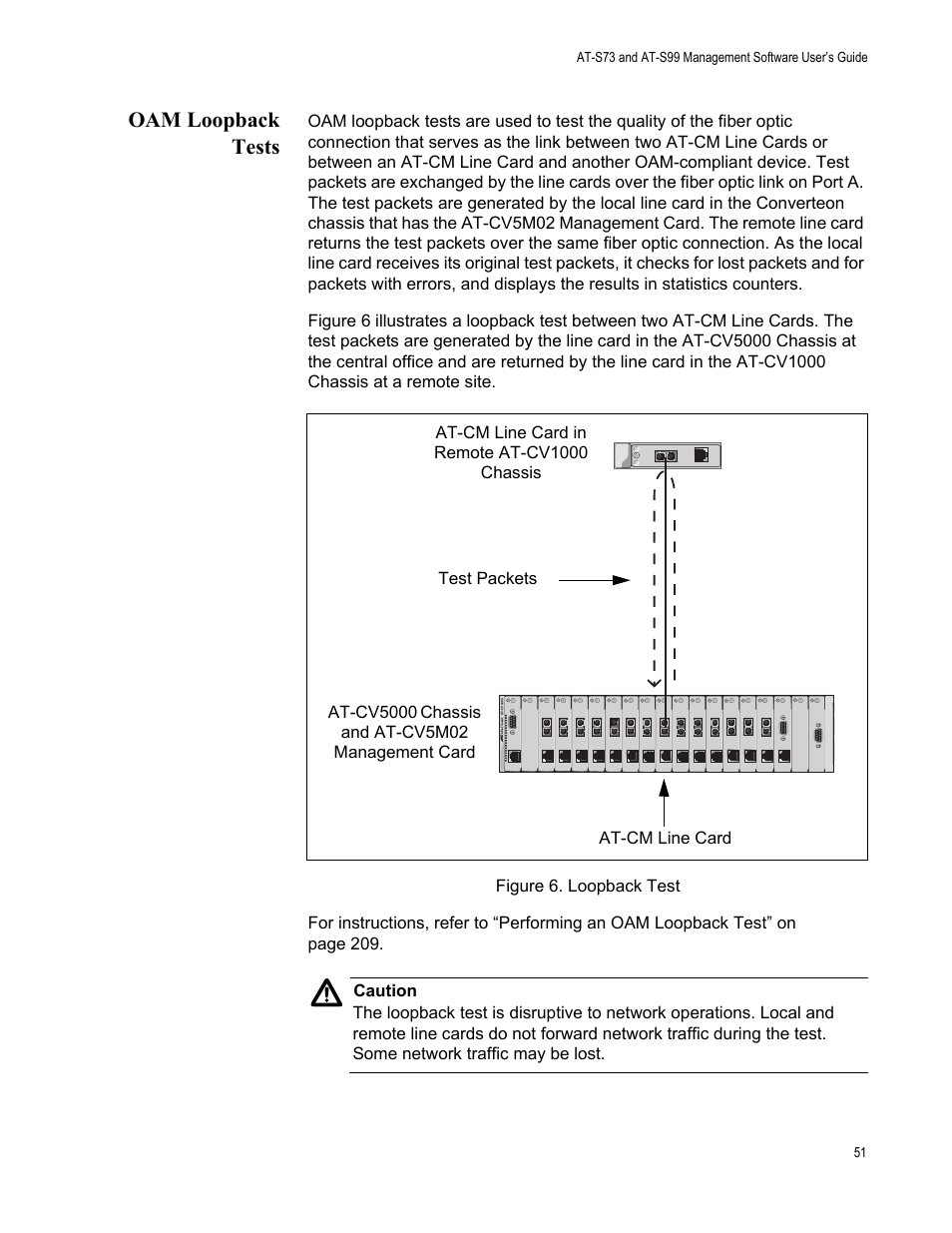 Oam loopback tests, Figure 7. loopback test | Allied Telesis AT-S99 User Manual | Page 51 / 320