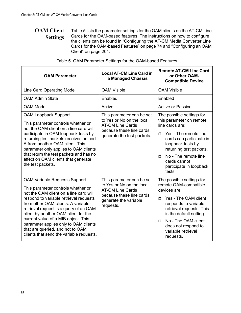 Oam client settings | Allied Telesis AT-S99 User Manual | Page 56 / 320